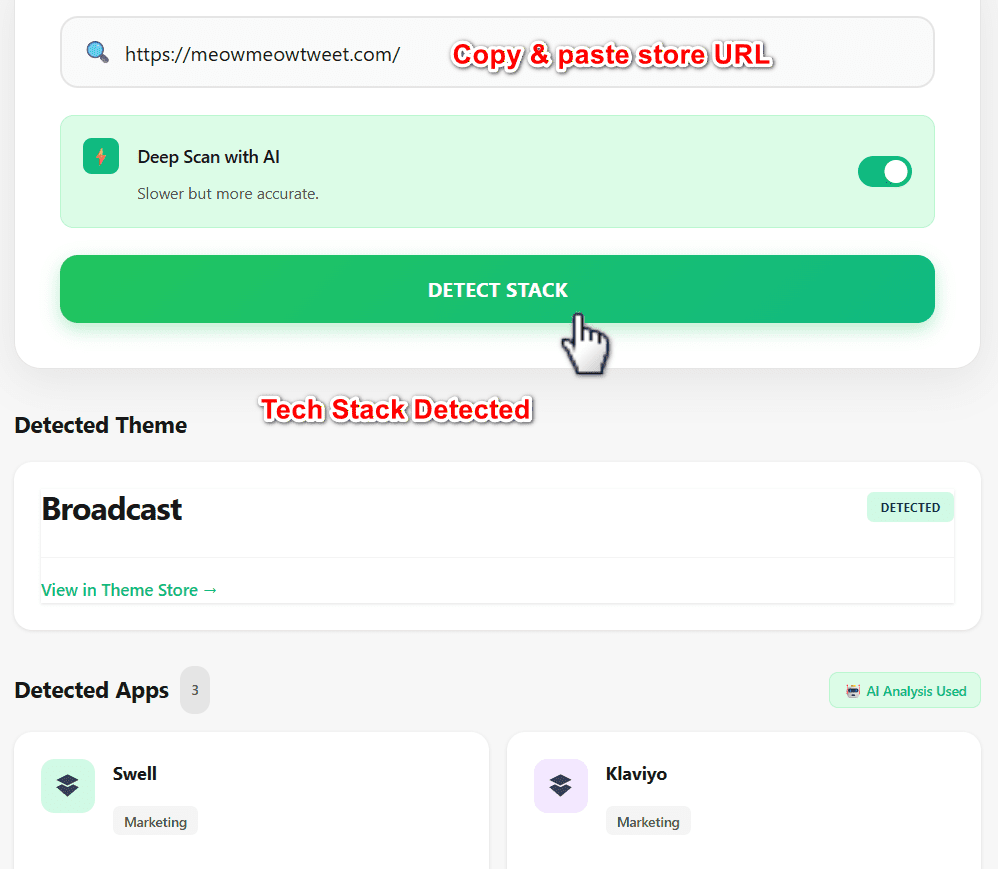 shopify theme and app detector guide use